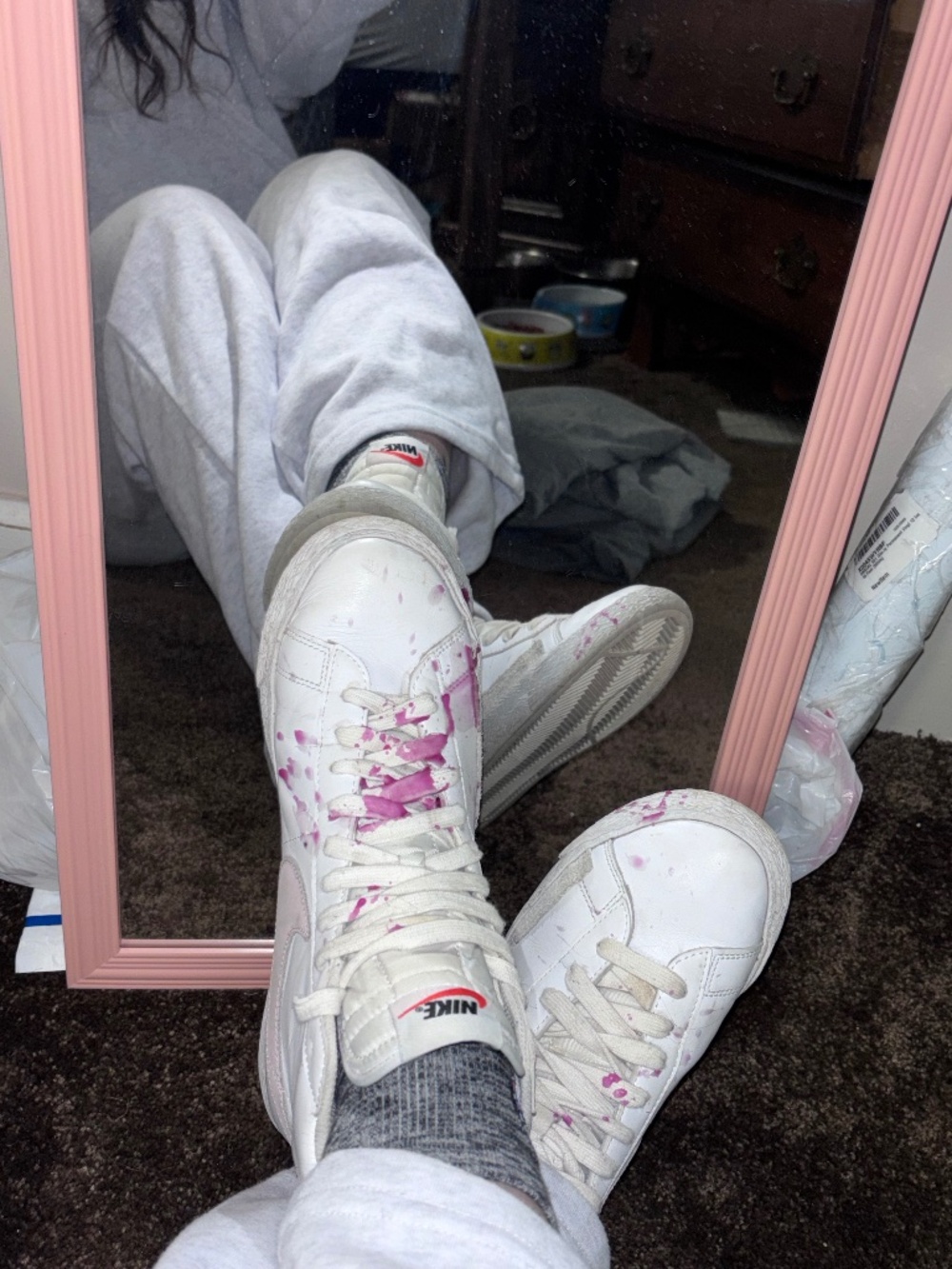 Well worn Nike high top blazers women’s shoes